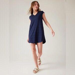 Womens Athleta‎ Pacifica Dress Heathered Navy Blue Sleeveless Size M